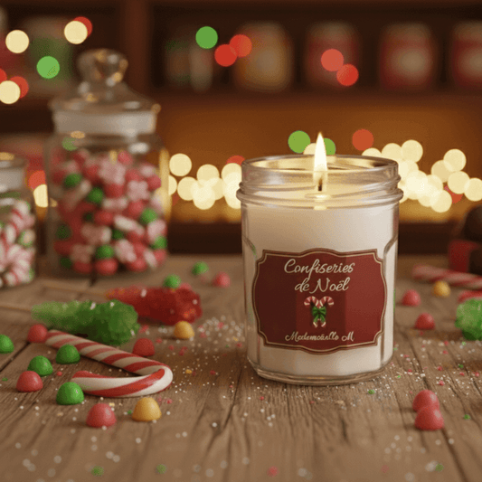 Bougie artisanale parfumée sucre d'Orge, faite main en France