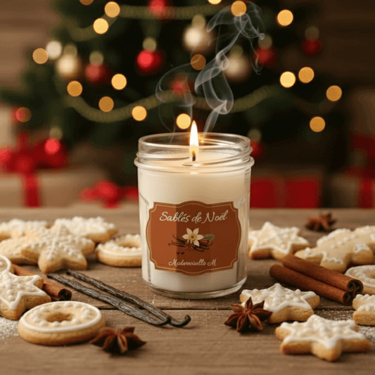 Bougie artisanale parfumée vanille épicée, faite main en France