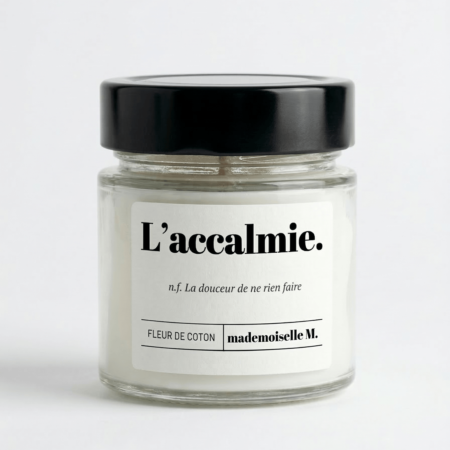 Bougie parfumée artisanale fleur de coton — L'accalmie, cire végétale faite main en France