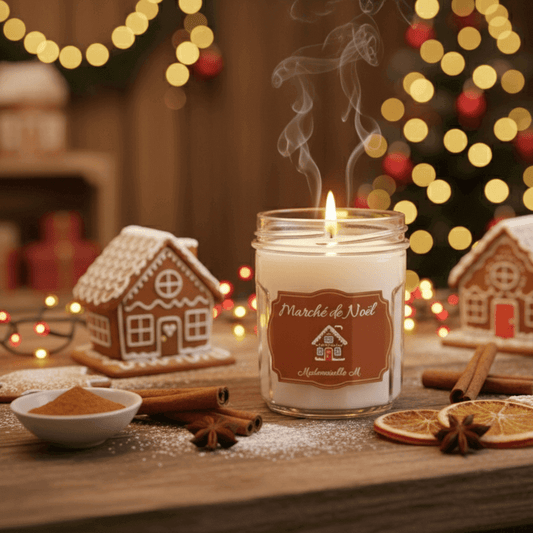 Bougie artisanale parfumée pain d'épices, faite main en France