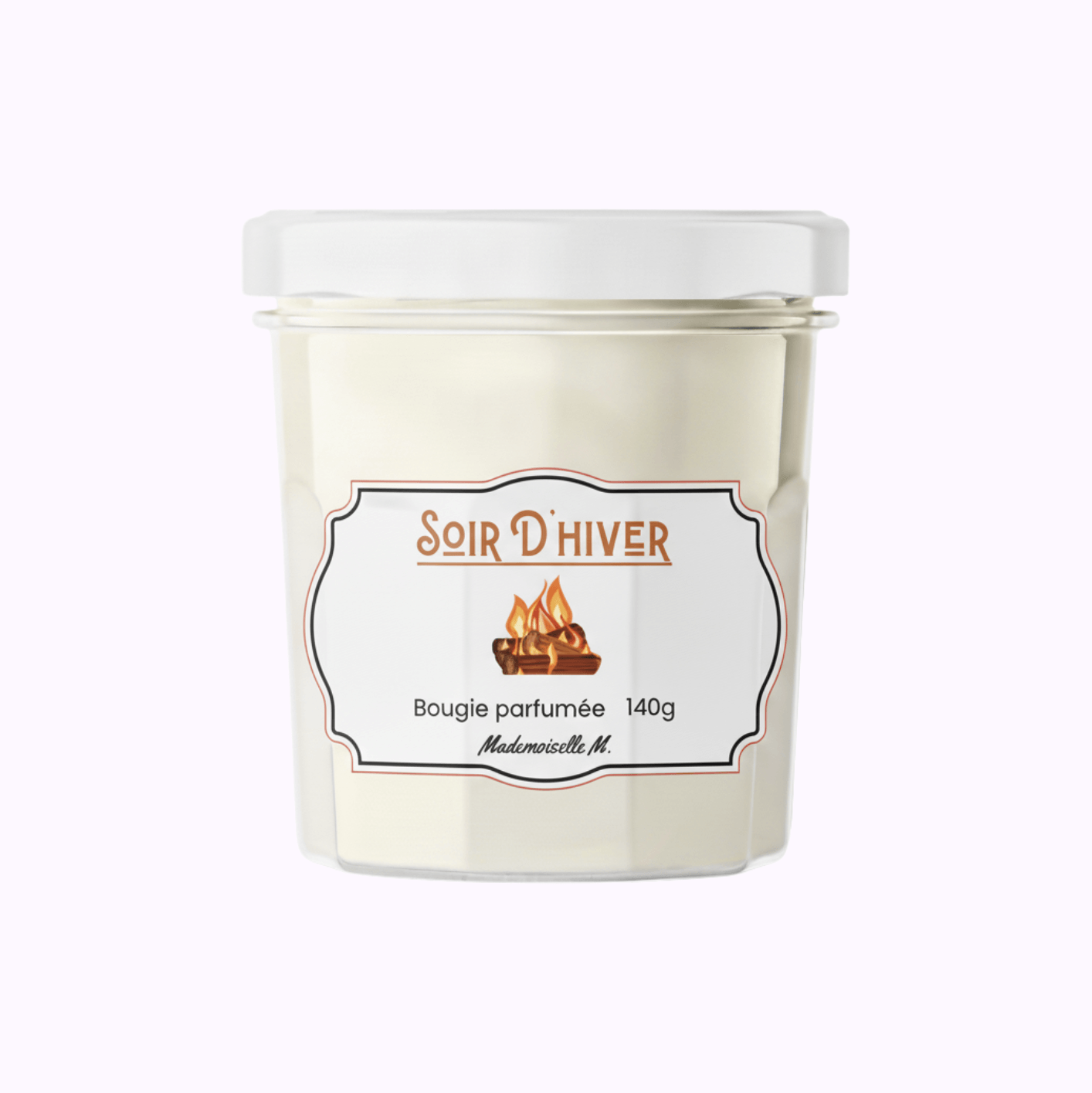 Bougie artisanale parfumée feu de bois, faite main en France