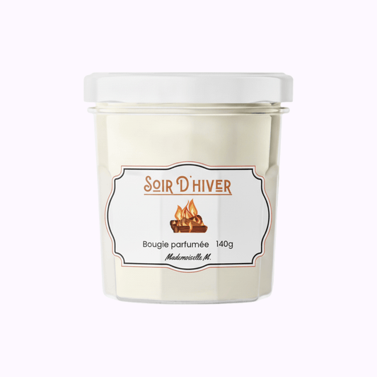 Bougie artisanale parfumée feu de bois, faite main en France