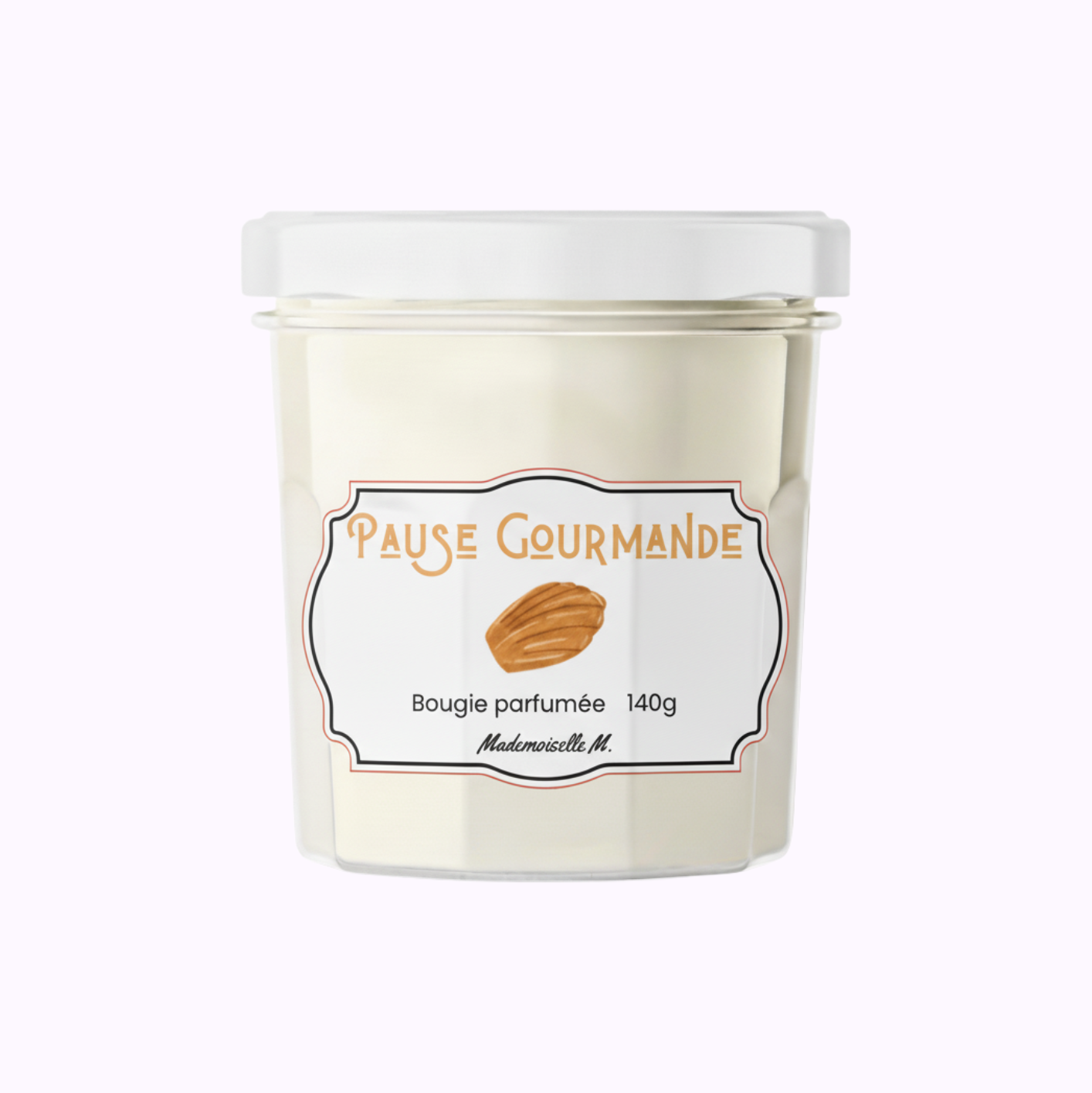 Bougie artisanale parfumée madeleine gourmande, faite main en France