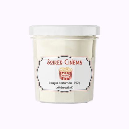 Bougie artisanale parfumée popcorn, faite main en France