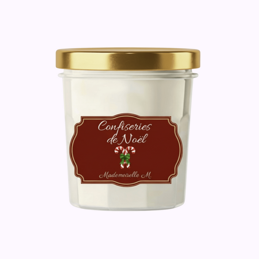 Bougie artisanale parfumée sucre d'orge faite main en France