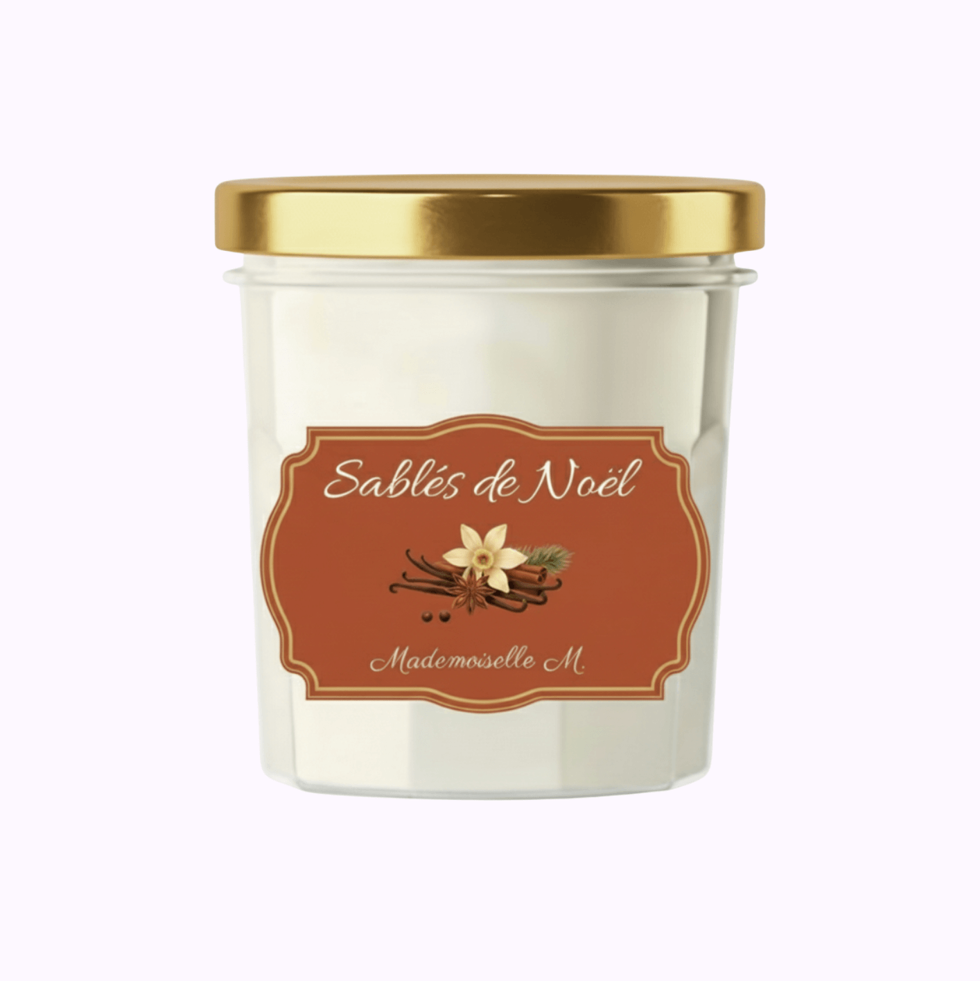 Bougie artisanale parfumée vanille épicée, faite main en France