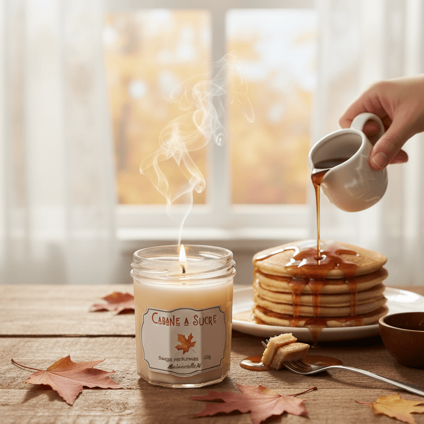 Bougie artisanale parfumée douceur du canada, faite main en France