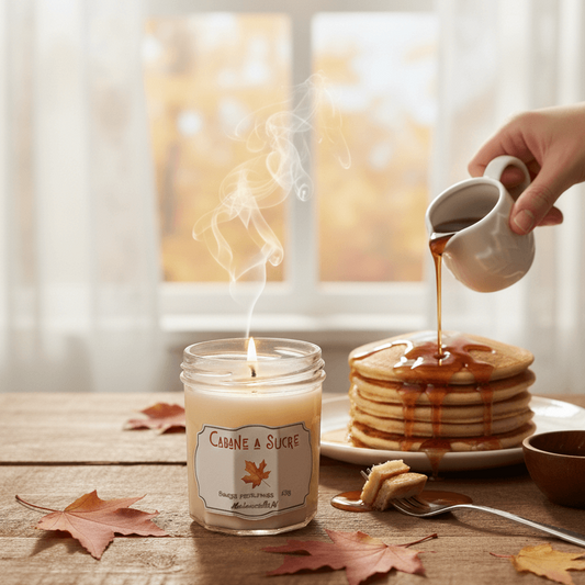 Bougie artisanale parfumée douceur du canada, faite main en France