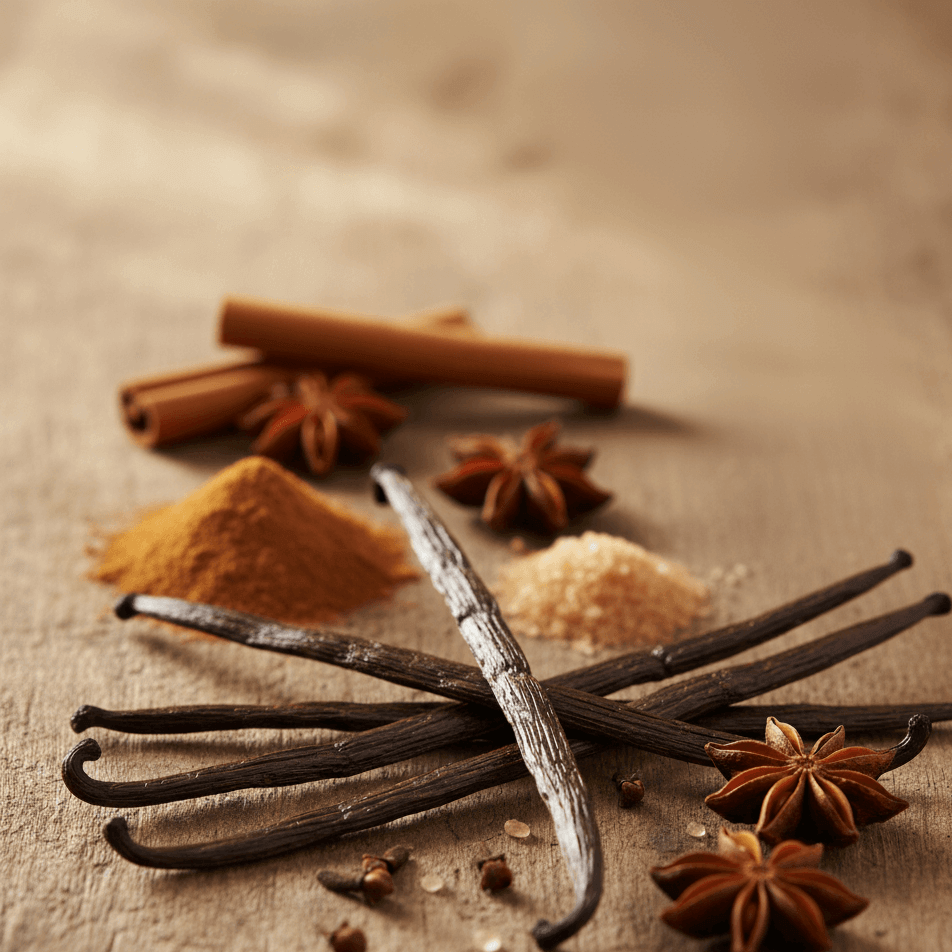 Bougie artisanale parfumée vanille épicée, faite main en France